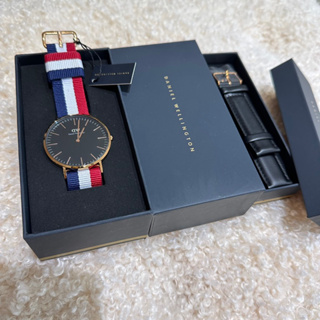 降價出清 正品Daniel Wellington DW手錶Classic經典黑真皮/三色錶帶 玫瑰金40mm