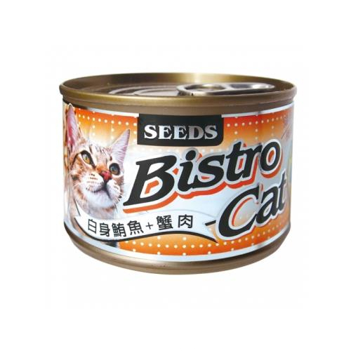 SEEDS惜時_Bistro Cat特級銀貓大罐170g(白身鮪魚+蟹肉)24罐組_(貓罐頭)