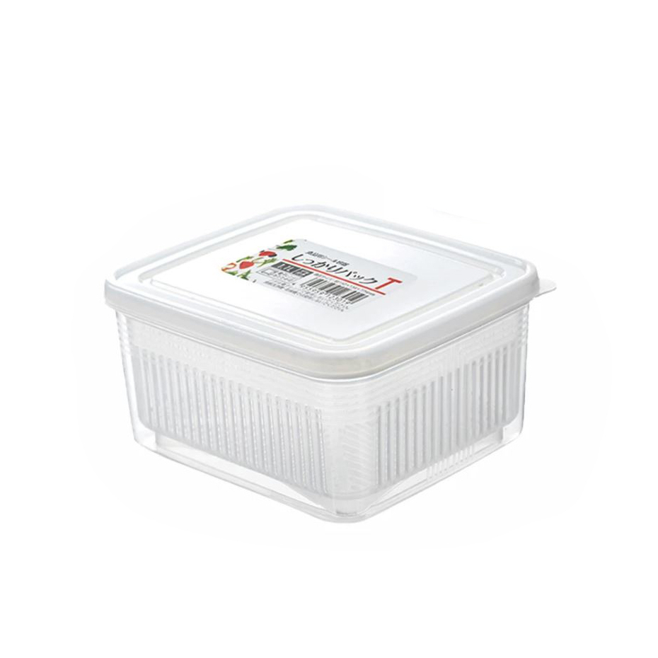 【日本NAKAYA】雙層瀝水保鮮盒1.1L《泡泡生活》食材保鮮 瀝水盒 收納盒 保鮮盒 日本製