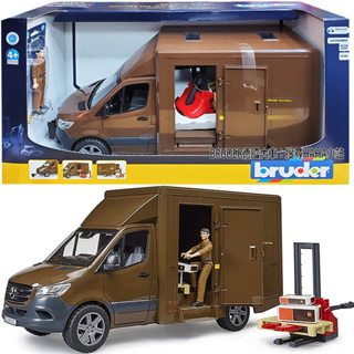 【HAHA小站】RU2678 全新 正版 UPS貨車組含人偶 推貨機 BRUDER 1:16 賓士貨車 玩具 汽車 禮物