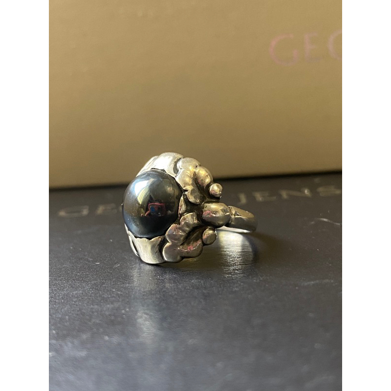 Georg Jensen喬治傑生GJ#11A 灰鐵石絕版古董戒指