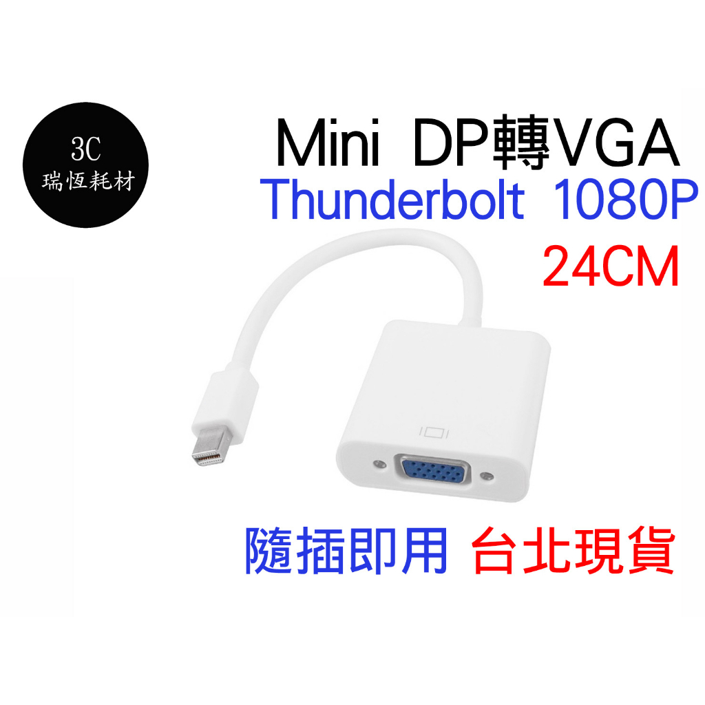 Mini DisplayPort 轉 VGA 轉接線 Mini dp 高清轉接線 轉接器 筆電接螢幕 MINIDP 短線