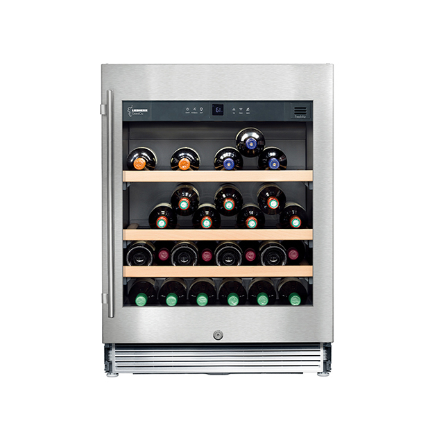 德國LIEBHERR利勃 WU4500 全嵌式單溫紅酒櫃 可儲放750CC/46瓶 恆溫收藏紅白酒 崁入式玻璃門不鏽鋼框