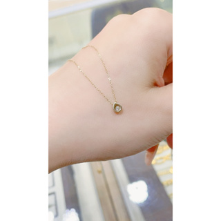 代售 日本品牌GUARANTEE 10k玫瑰金鑽石項鍊(主鑽0.03)