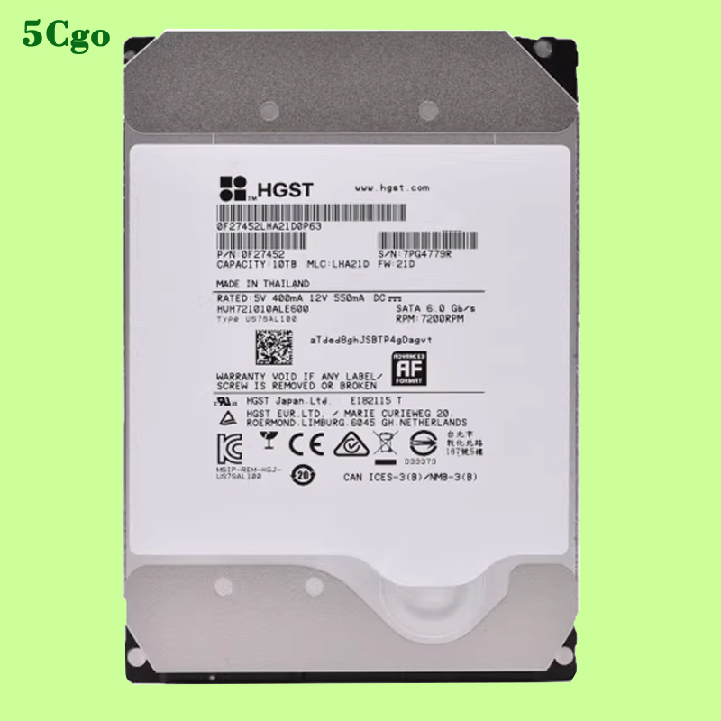 5Cgo.【含稅】HGST/日立 HUH721010ALE600 10TB 3.5寸 企業級氦氣伺服器監控桌電錄像機