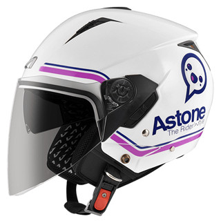 【ASTONE 官方商品】RST AQ11 白紫 彩繪 輕量化 內建墨片 半罩式安全帽 3/4 臺中倉儲安全帽