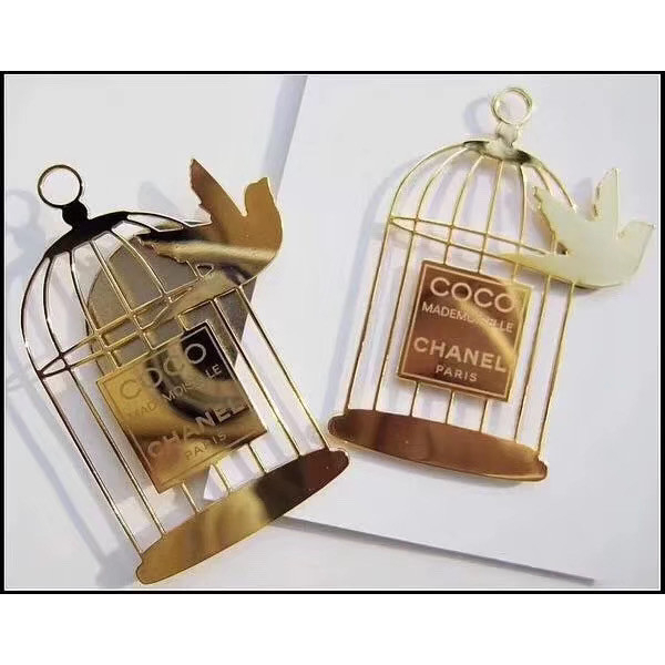 chanel coco mademoiselle 金色 鳥籠造型 胸針 已絕版 會員贈禮