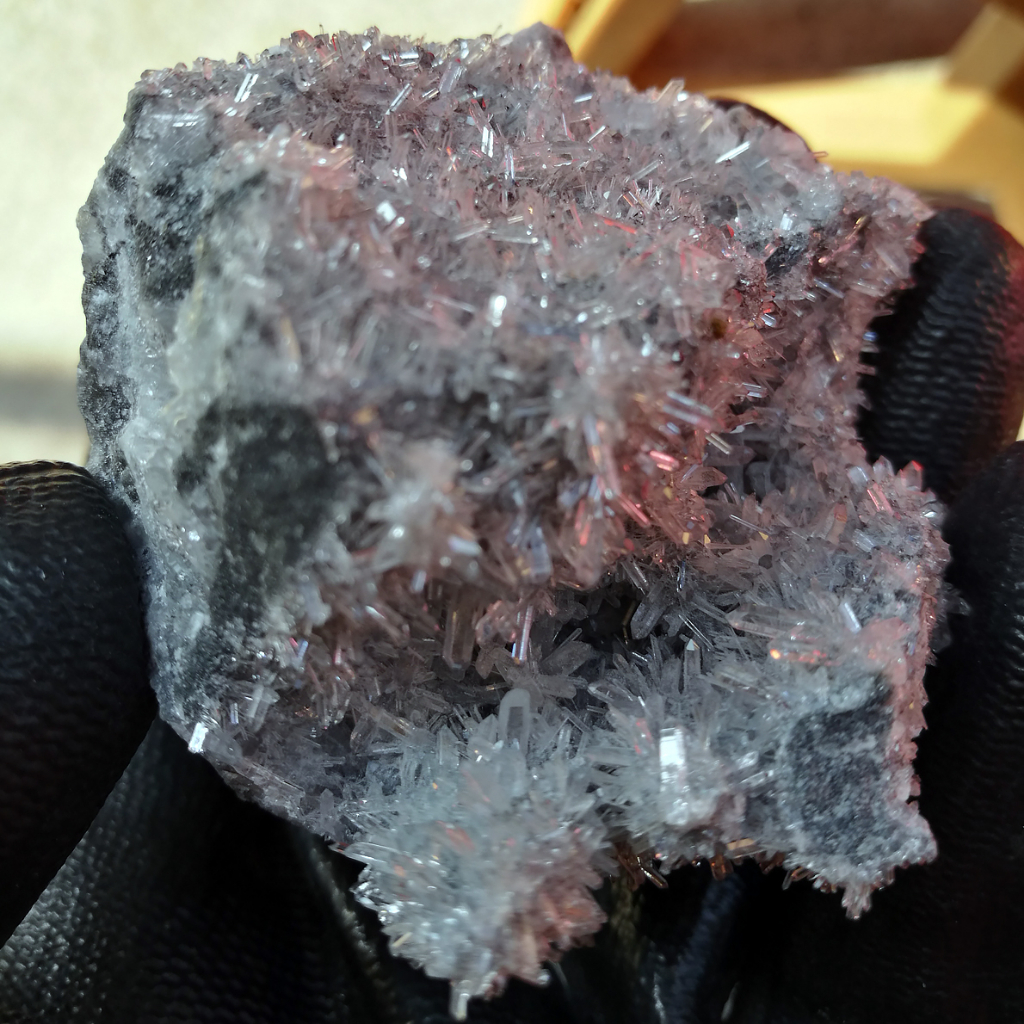{石場}wk44約重189g-超閃透亮白水晶共生無色螢石 福建產 菊花晶 螢石 水晶簇 原礦
