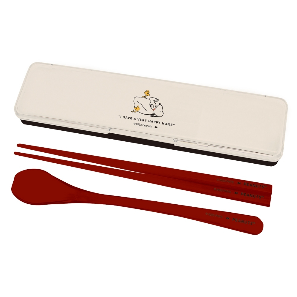 ♥小玫瑰日本精品♥ 史努比 盒裝兩件式餐具組 筷子 湯匙 環保餐具 攜帶式餐具 附收納盒 ~ 3