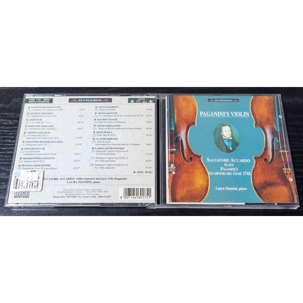 [二手CD] Paganini's Violin Accardo 阿卡多 帕格尼尼 名琴加農砲 Dynamic 無IFP