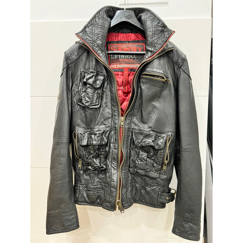 （價錢私訊了解）Superdry Tarpit Premium Leather Jacket 頂級限量版皮衣 紅色內裡