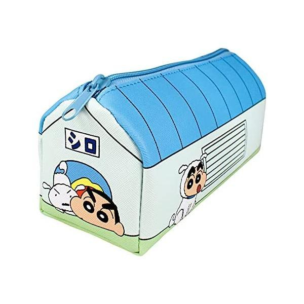 ♡松鼠日貨♡日本 正版 蠟筆小新 房子 造型 筆袋 收納袋 收納包 置物包 化妝包