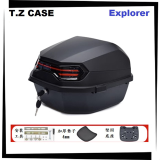 【TL機車雜貨店】T.Z 探索者Explorer 40公升 消光黑 尾箱 後箱 漢堡箱 後置物箱 行李箱 置物箱