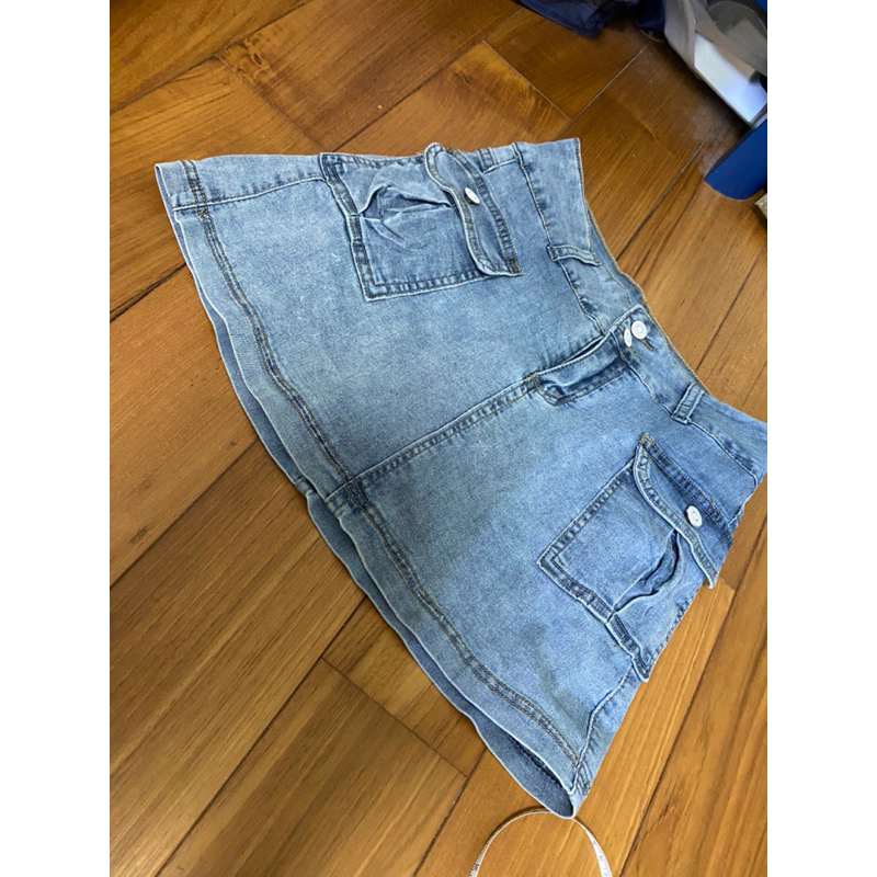 韓版牛仔褲裙跟短褲：M(2