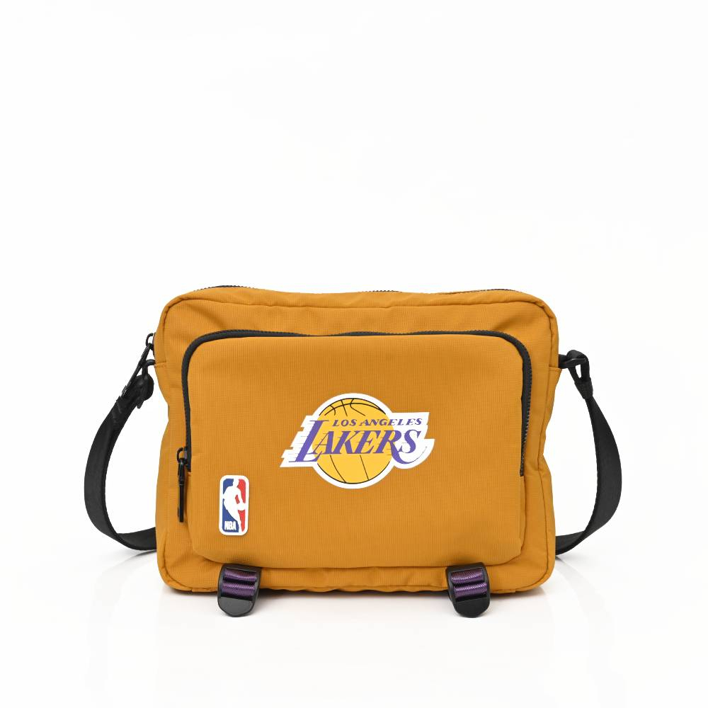 NBA 經典隊徽 多夾層 側背包 湖人隊 3255171962 黃色