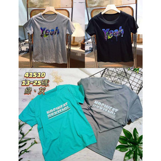 臺灣現貨 41510 男大童 120-170 短袖上衣 棉質上衣 英文字母 (夏季)