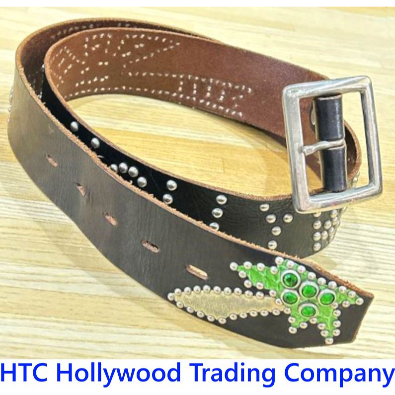 BLACK極新Hollywood Trading Company.JAPAN日本限定HTC森林水鑽雕花鑽皮帶腰帶