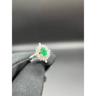 [SENATHS] 祖母綠戒指 哥倫比亞 橢圓4*6mm 925銀 賽娜絲珠寶 (KS-118)