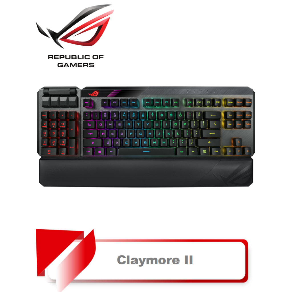 【TN STAR】ROG CLAYMORE II RX光軸 電競鍵盤青/紅軸/無線/藍芽/RGB/可拆數字鍵/電競鍵盤