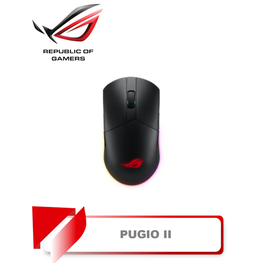 【TN STAR】ROG PUGIO II WIRELESS RGB 無線電競滑鼠/三模連線/雙手通用/16000dpi