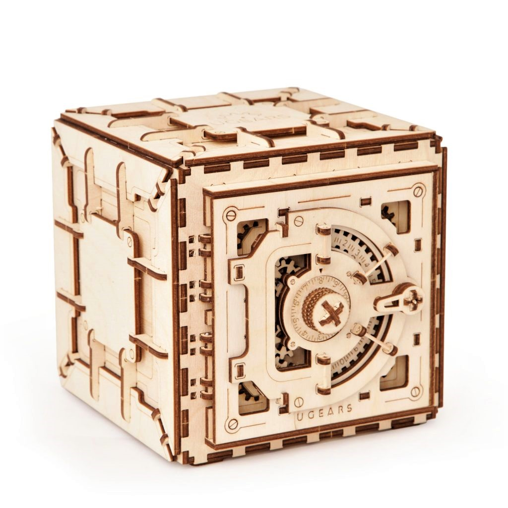 Ugears保險箱模型 木質模型DIY  生日礼物 交换礼物