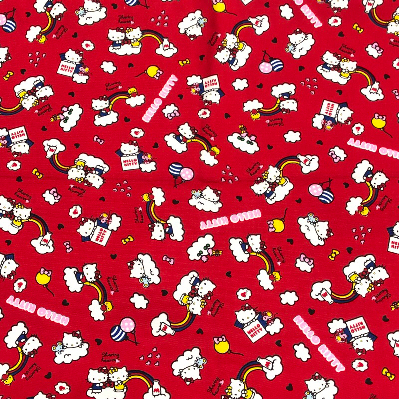 豬豬日本拼布 限量版權卡通布 三麗鷗 Hello Kitty 小彩虹 厚棉布料材質