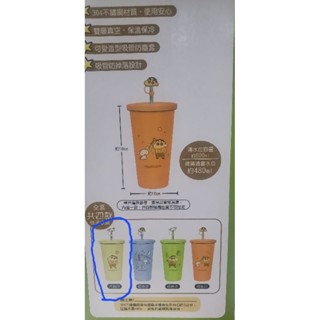 7-11 蠟筆小新-304不鏽鋼雙層吸管杯 (開啟確認是米色款）