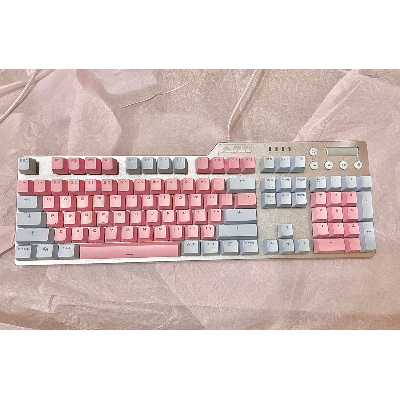 遊戲機械鍵盤 二手 粉藍色系 粉色鍵盤 電競