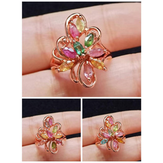 ✨ 出清 碧璽 透體 精緻 玫瑰金 925銀 活圍 戒指 天然 碧璽 粉碧璽 彩碧