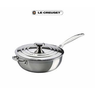 Le Creuset 3S單耳單柄不鏽鋼深炒鍋24cm附蓋