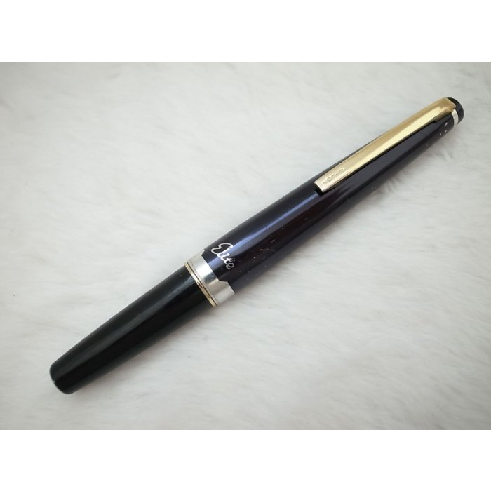 B258 百樂 日本製 elite 短鋼筆 18k 細字尖鋼筆(粗桿)(6.5成新天頂有退漆無凹)