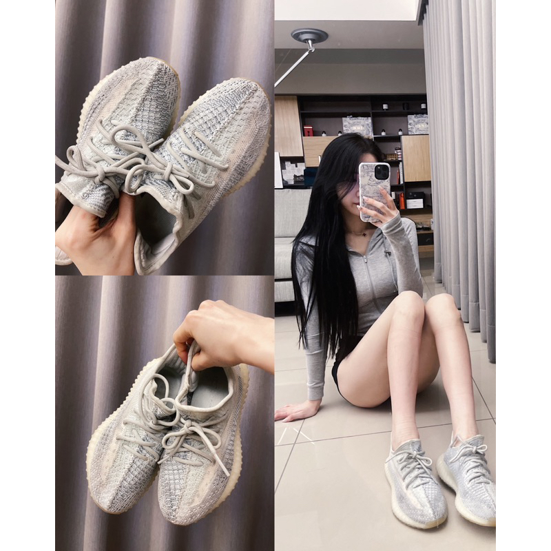 個人二手‼️重度使用痕跡！稀有女段｜Yeezy Boost 350 V2 冰藍 雲朵泡泡 軟綿綿暴走🤍經典透氣休閒慢跑鞋