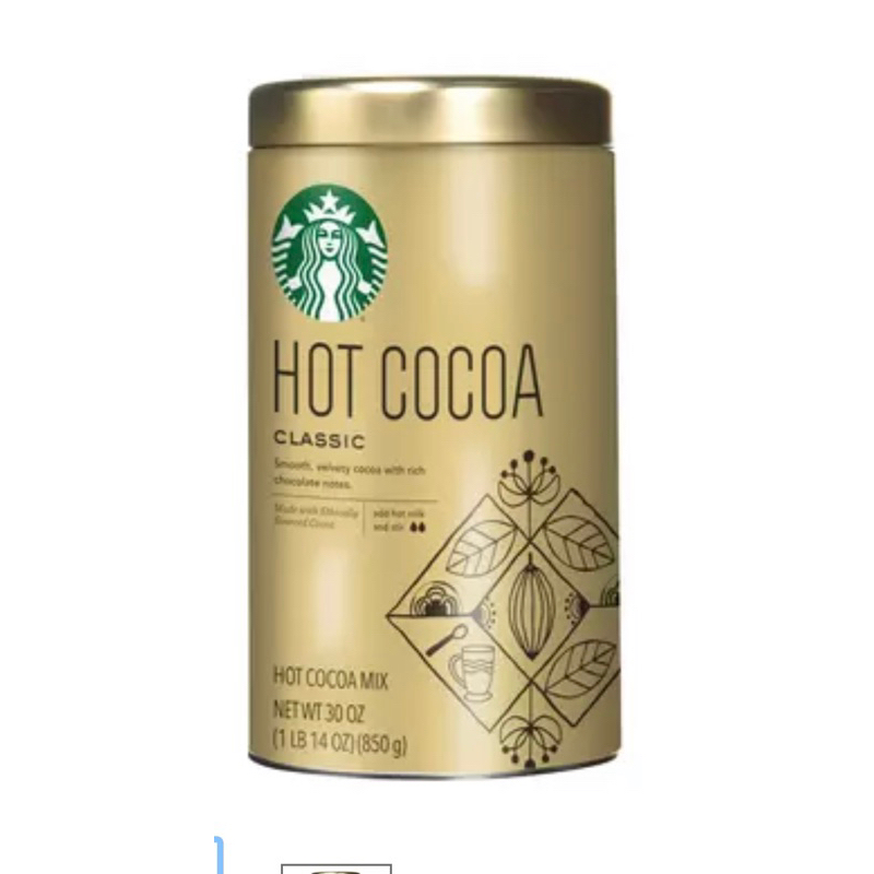 星巴克 罐裝經典可可粉 850公克Starbucks Classic Hot Cocoa Mix 850 g
