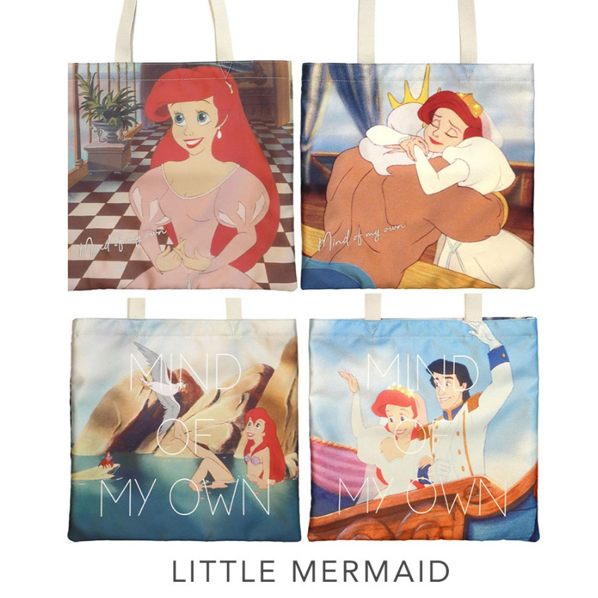 （雙面圖案）日本 迪士尼 小美人魚 購物袋 側背包 斜背包 包包 王子 川頓國王 烏蘇拉 艾瑞克 包 購物包 生日 禮物