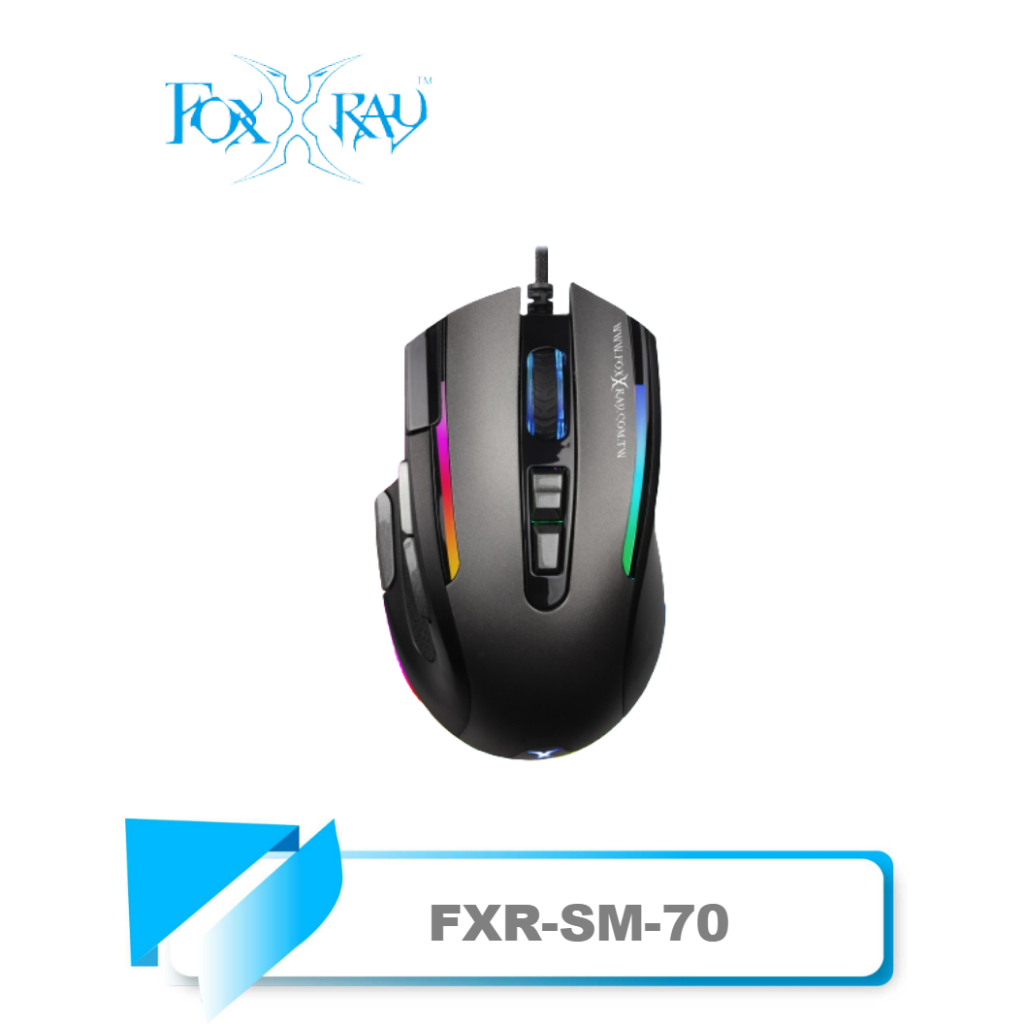 【TN STAR】FOXXRAY 黑創獵狐電競滑鼠/7200DPI/火力/快捷鍵設定/RGB環繞(FXR-SM-70)