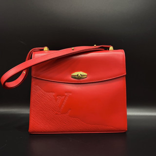【哈極品】二手品《Louis Vuitton LV VINTAGE 紅色全皮EPI 凱莉款 手提肩揹包》
