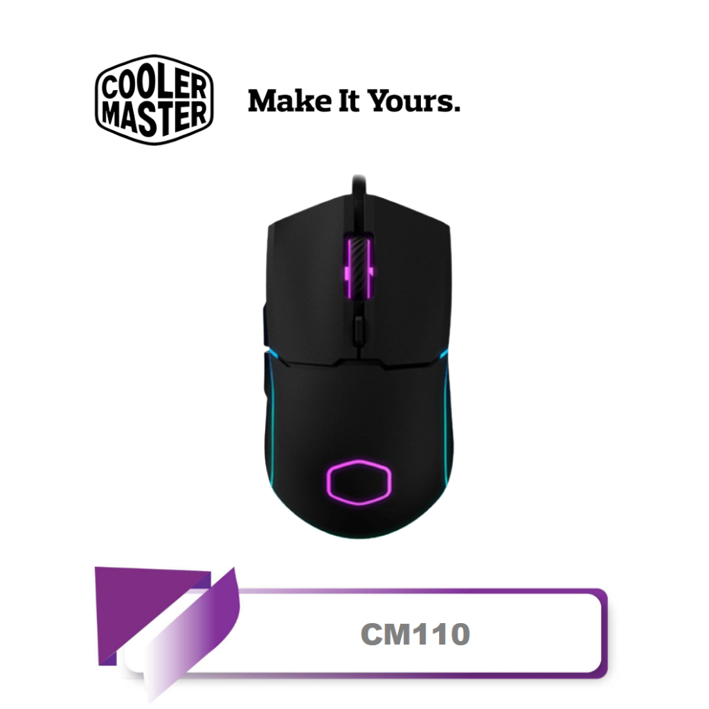 【TN STAR】Cooler Master 酷碼 CM110電競滑鼠/RGB燈光/6000 DPI/人體工學設計