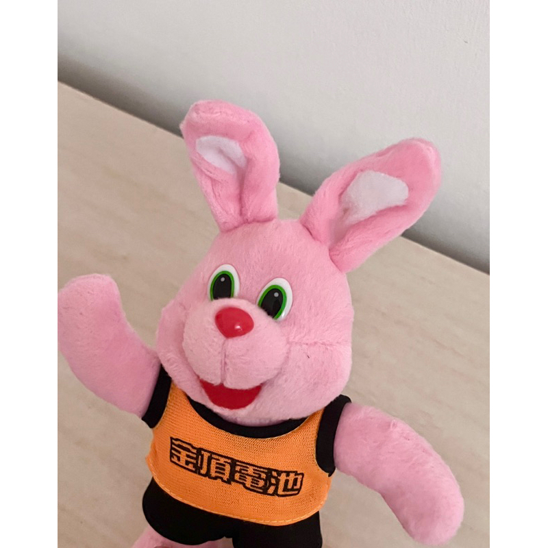 金頂電池絕版粉紅兔子布偶玩偶娃娃絕版老物可收藏