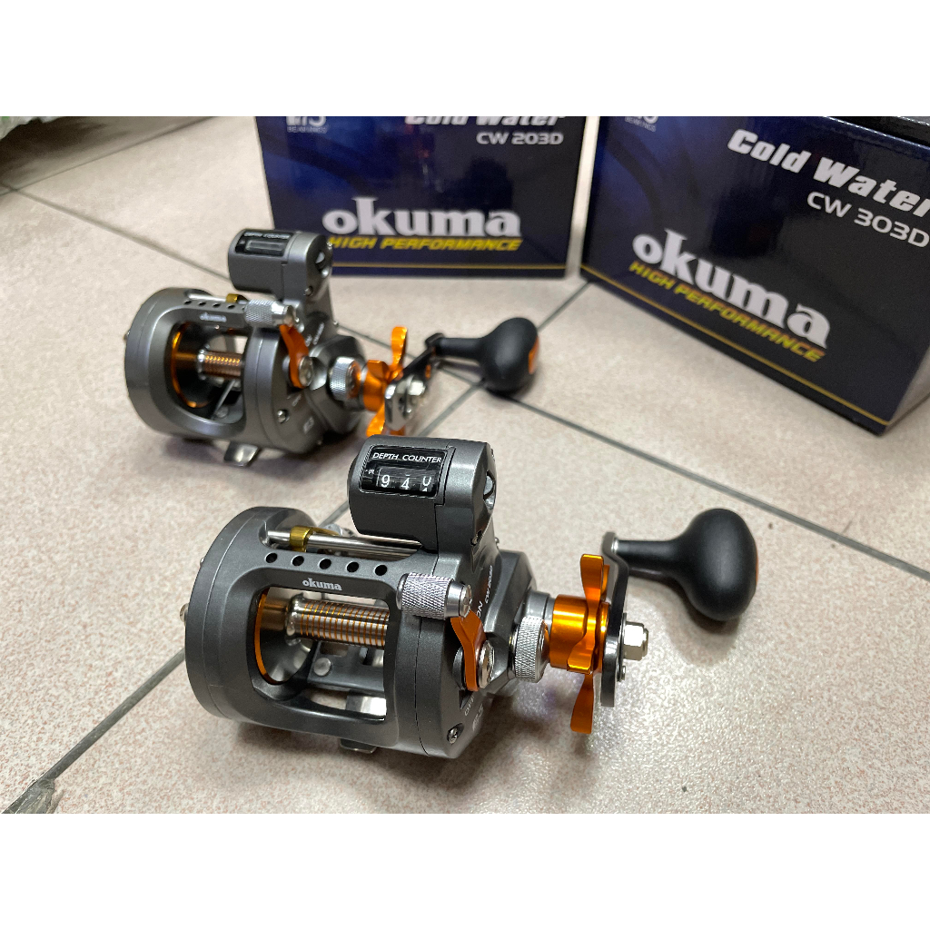 💢桃園東區釣具#優惠價#免運【OKUMA COLD WATER 科瓦特 碼表計數 雙軸捲線器】