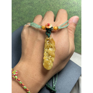 早期收藏老料蜜糖黃黃翡翡翠玉雕藝術祥龍如意花生玉墜玉佩項鍊吊墜象徵權力幸福吉祥順利文化傳承