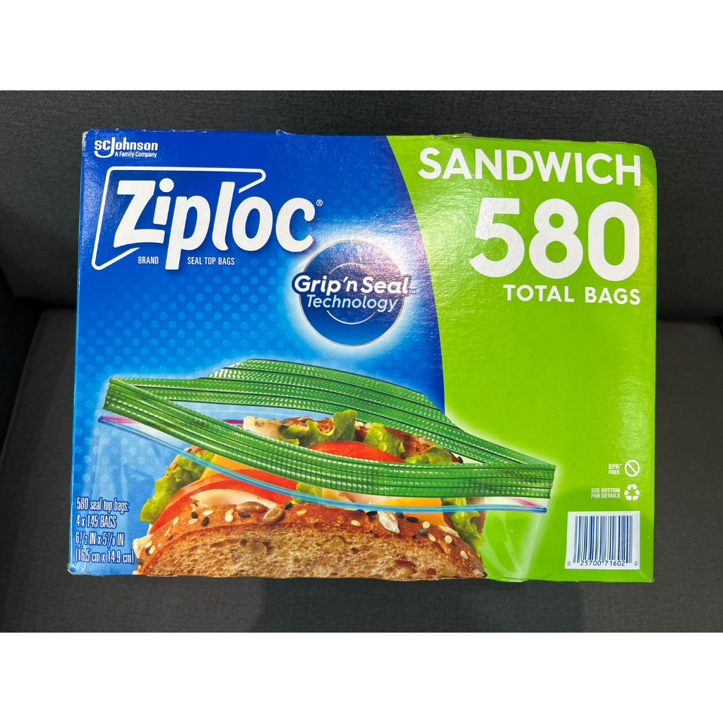 最低價 現貨當日寄出 賣場破萬評價Ziploc 可封式三明治保鮮袋 580入 Costco 好市多代購 三明治夾鏈袋