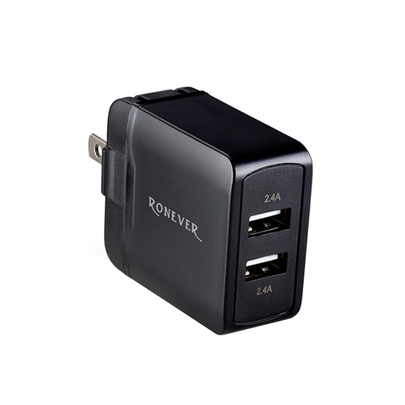 Ronever 2.4A USB雙孔電源供應器 充電器 充電頭 iPhone 手機充電 DE017