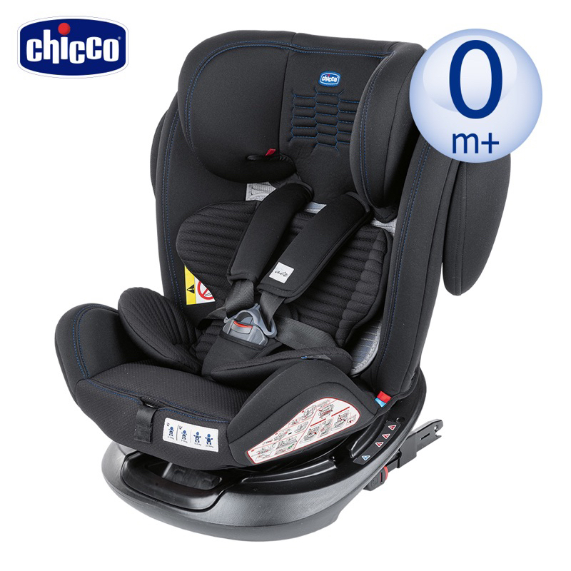(展示品 出清）義大利Chicco Unico Plus 0123 Isofix安全汽座Air版-曜石黑