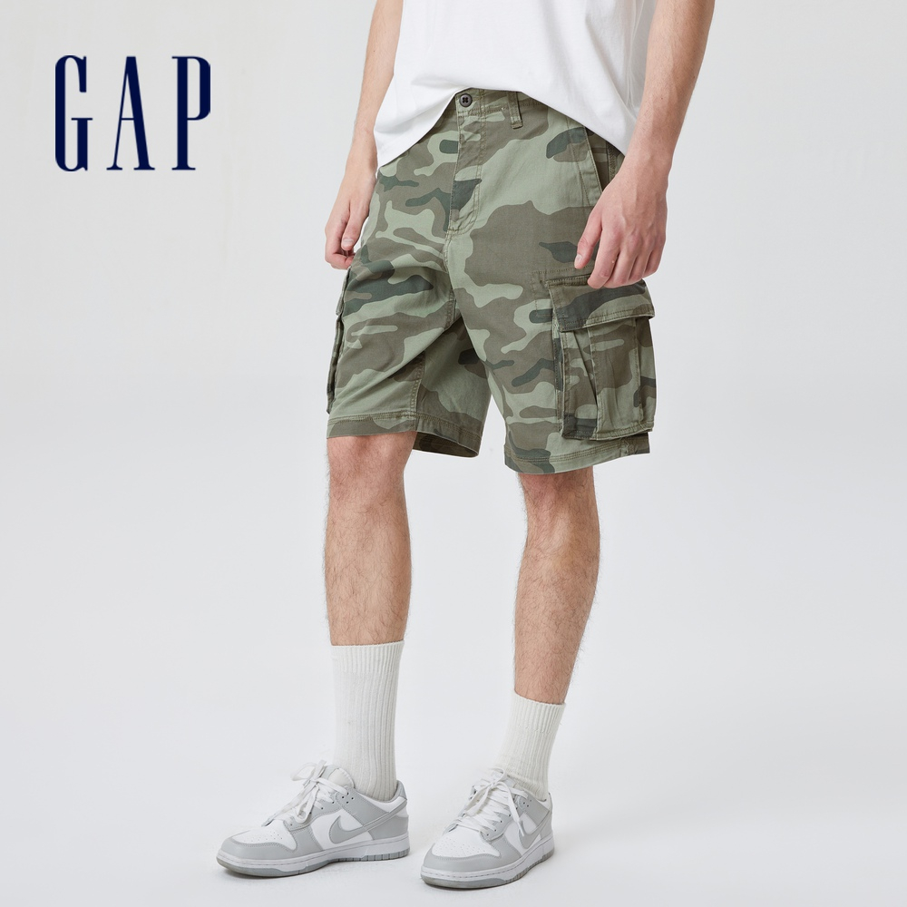 Gap 男裝 工裝短褲-綠色迷彩(602726)