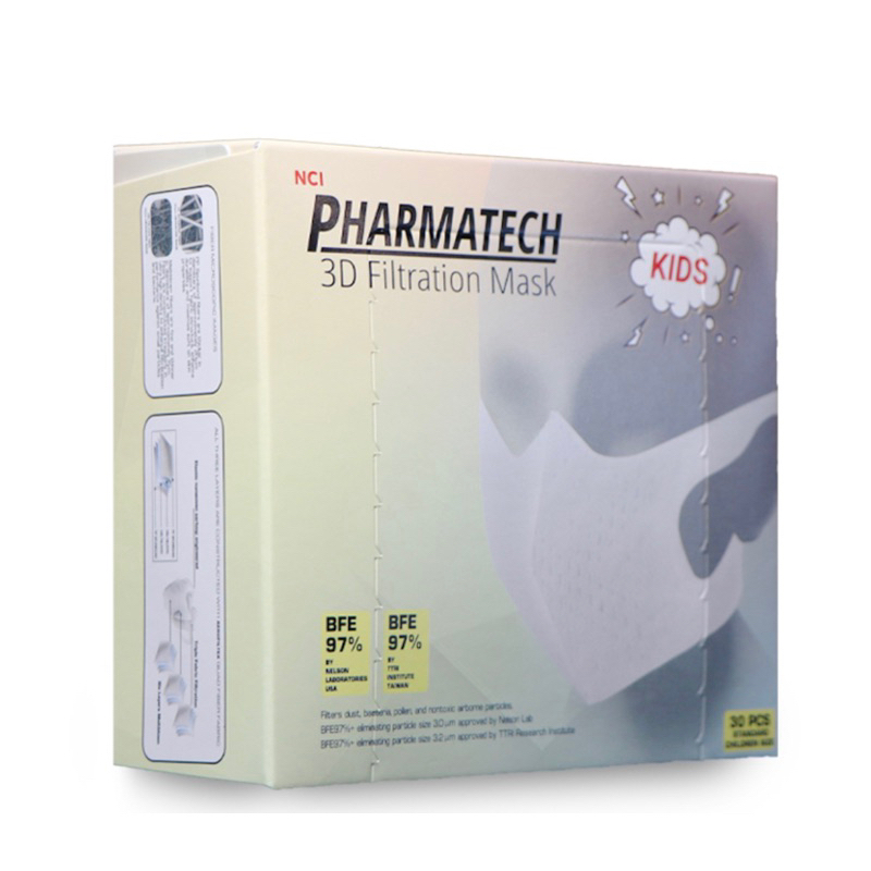 NCI Pharmatech 3D立體過濾口罩 兒童尺寸 白色（30入/盒）