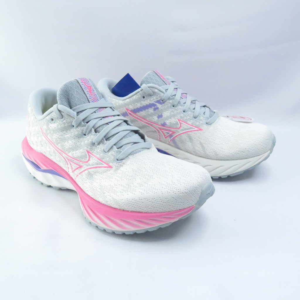 Mizuno WAVE INSPIRE 19 SW 女慢跑鞋 4E楦 J1GD234671 灰白粉【iSport愛運動】