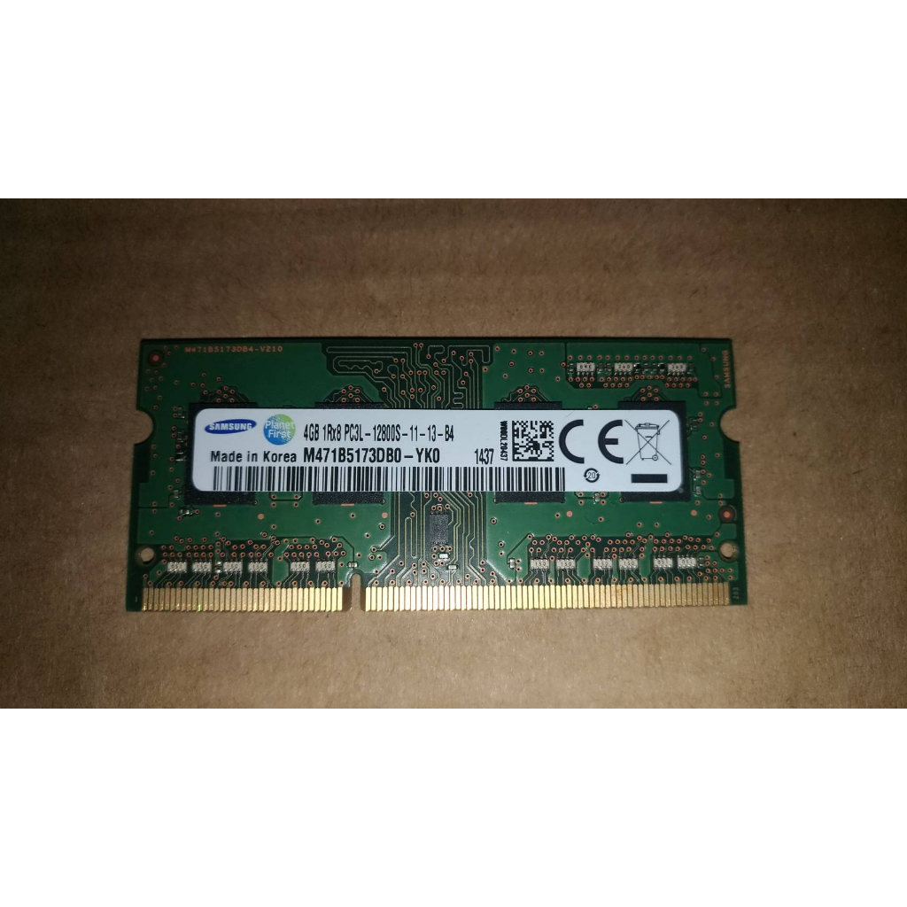 筆電記憶體 Samsung 4GB DDR3L 1600 M471B5173DB0-YK0 1.35V