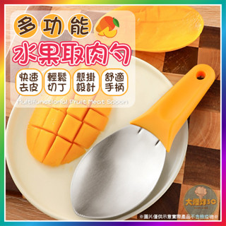 多功能水果取肉勺 水果分割器 水果去皮器 芒果取肉器 水果切片器 水果挖勺 芒果切丁器