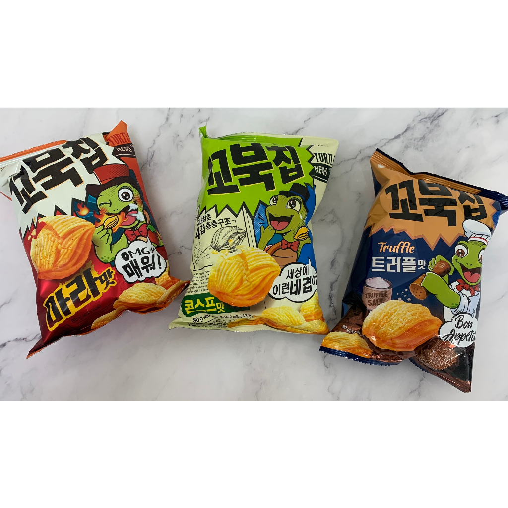 韓國餅乾  好麗友 烏龜玉米脆片 玉米濃湯/麻辣味 台灣限定/松露味 80G 滿99元才出貨(不包含運費)