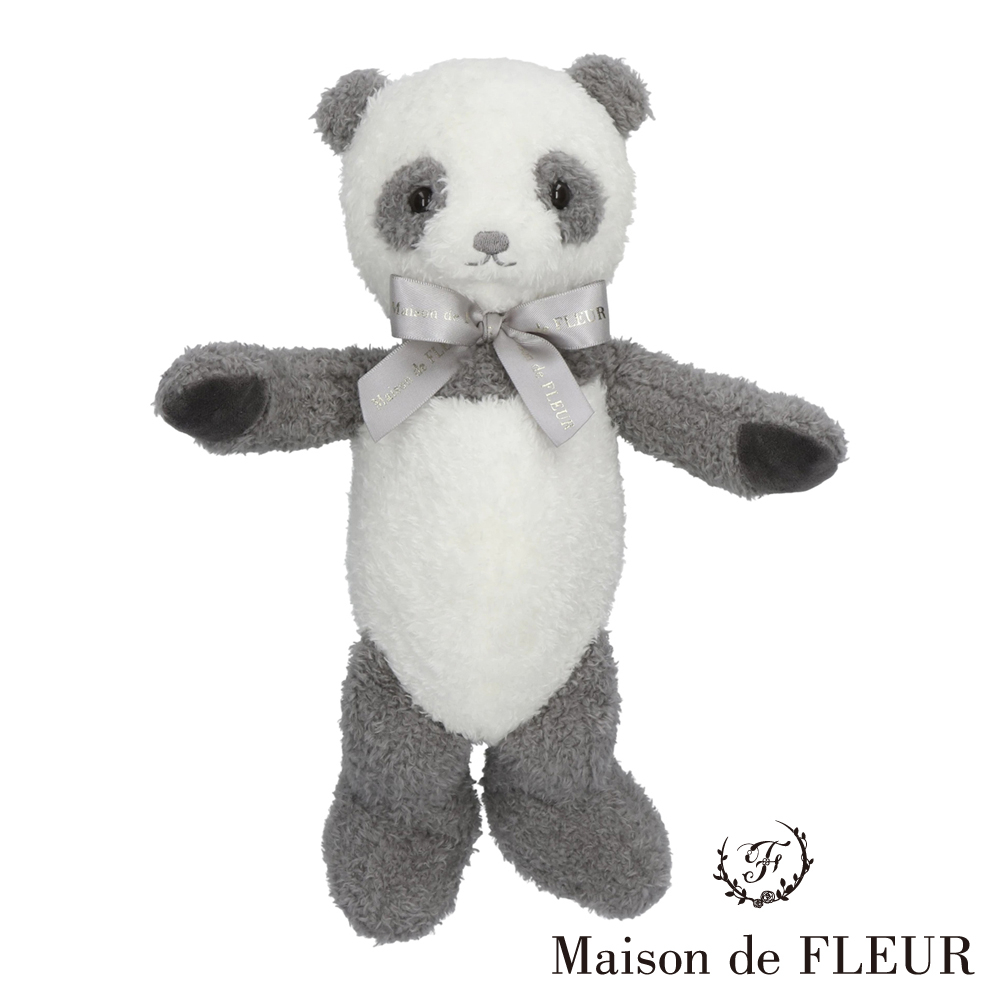 Maison de FLEUR 甜美熊貓絨毛造型拉鍊收納包(8A32FJJ1000)